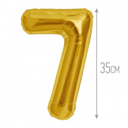 K Фигура Цифра 7 золото 14"/35см шар фольга
