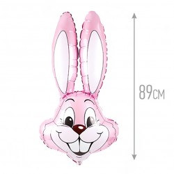 Шар Заяц розовый 89см