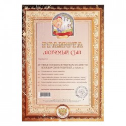 Грамота Любимый сын А4