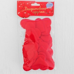 Сердечки декоративные красные 25 штук 5см