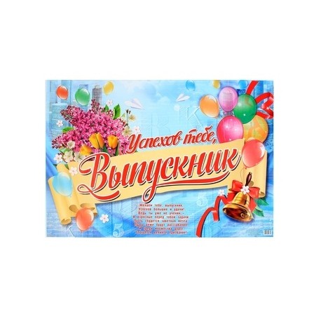 Плакат "Успехов тебе, Выпускник!", 60х40 см 1265277