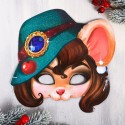Маска новогодняя "Мышка в шляпе", 23 х 22,7 см 