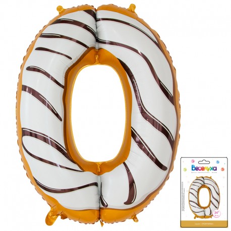 К 34 Цифра 0 Пончик в упаковке / Zero Donut / 1 шт / (Китай)