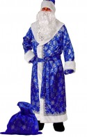 Карнавальный костюм "Дед Мороз сатин", синий, р.54-56, рост 182 см 1026139