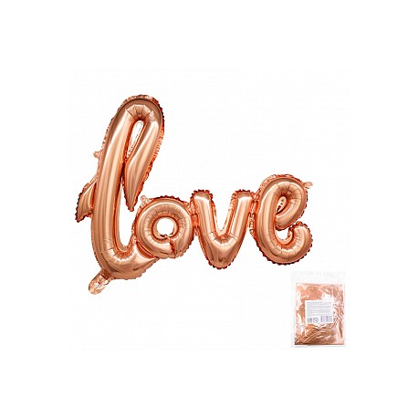 К 39 Надпись "LOVE" розовое золото в упаковке / Love Rose Gold / 1 шт / (Китай)
