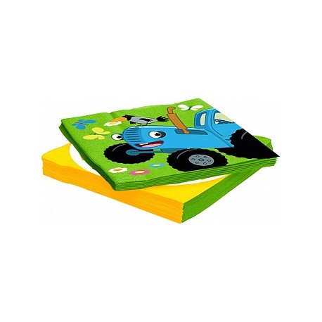Салфетки, Синий трактор, С Днем Рождения!, 33*33 см, 20 шт.