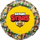 Шар (18''/46 см) Круг, Brawl Stars, Герои, дизайн №2, Желтый, 1 шт. в упак.