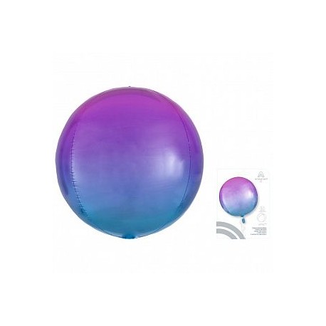 A 16 Сфера 3D Омбре Розовый и Голубой в упаковке / Ombre Orbz Red & Blue G20 / 1 шт /, Воздушный шар
