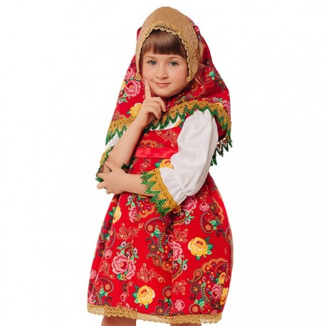 Карнавальный костюм Матрешка Маруся р 116-60 /текстиль/Пуговка/