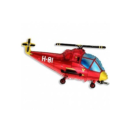 И 14 Вертолет (красный) / Helicopter / 1 шт /, Фольгированный шар (Испания)