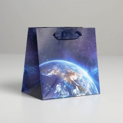 Пакет ламинированный квадратный «Космос», 14 × 14 × 9 см 5226231