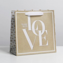 Пакет крафтовый горизонтальный «LOVE», L 31 × 40 × 11,5 см 7892756