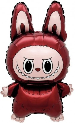 Шар с клапаном (17''/43 см) Мини-фигура, Плюшевый эльф, Коричневый, 1 шт.