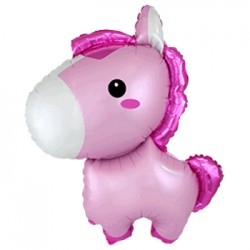 И 12 Лошадка розовая / BABY HORSE MINI Pink / 1 шт /, Фольгированный шар