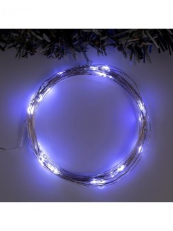 НИТЬ ROSA. IP20, 5 м, Н.С. LED(1608)-50-4.5V, ААx3, мерцание 100% (в цвет), БЕЛЫЙ 5198315