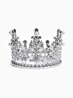 Украшение для торта "Корона" витая, 12,5х7 см, цвет серебро 11019096