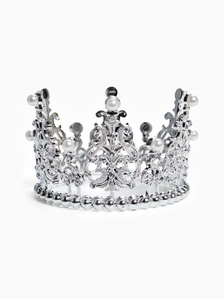 Украшение для торта "Корона" витая, 12,5х7 см, цвет серебро 11019096