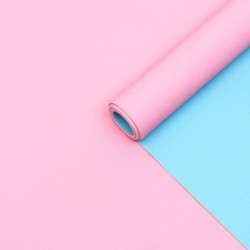 Бумага белый крафт ,двухстороняя, розовый -бирюзовый , 0,68 х 10 м 6915294