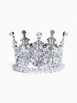 Украшение для торта "Корона" витая 8х5 см, мини, цвет серебро 11019094